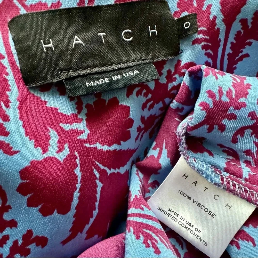 NEW HATCH The Juliet Printed Dress in Sky blue Magenta Floral Size 0 - Picture 8 of 16